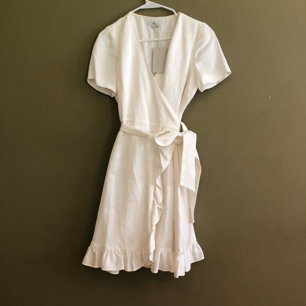 Boden white wrap dress